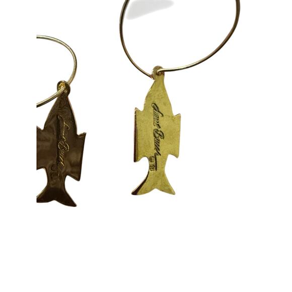 Laurel Burch Enamel Fish Hoop Earrings and Brooch Jewelry Set - Picture 3 of 5